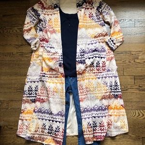 LulaRoe Jacquard MultiColor Sarah Cardigan